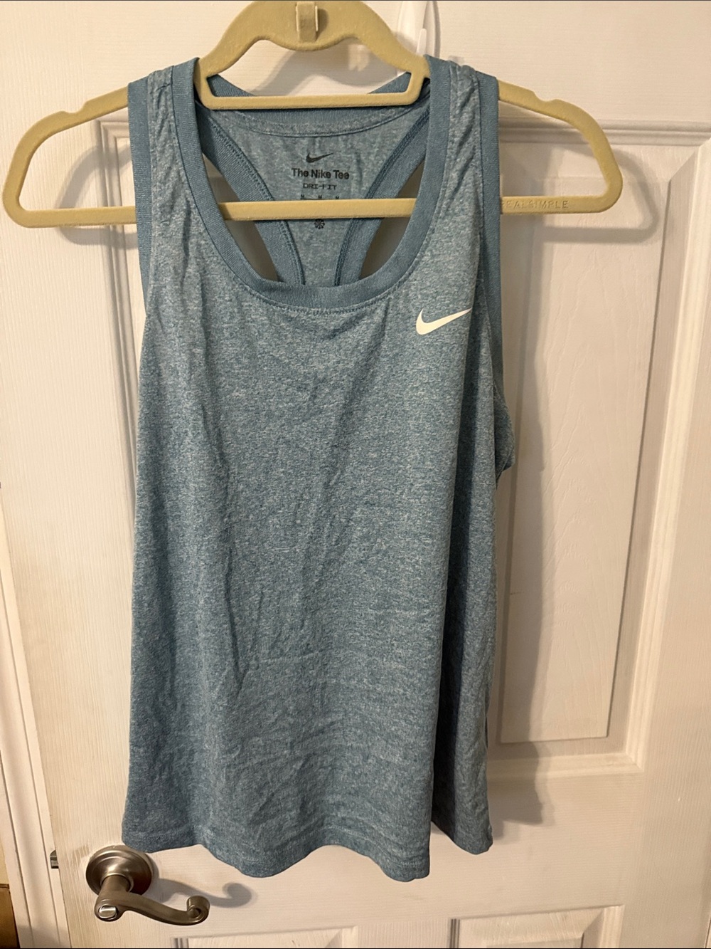 Nike Women's Light Blue Heather Dri-FIT Racerback Tank
